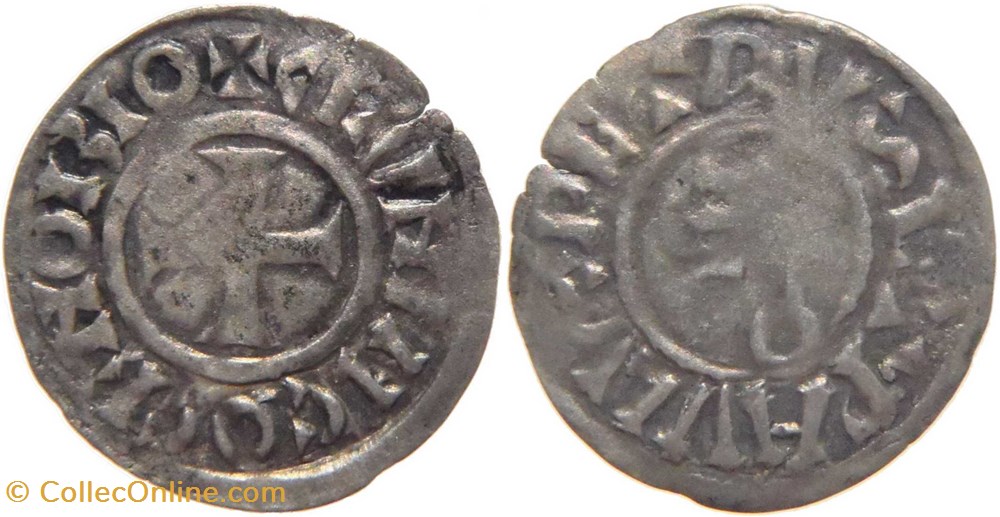 Abbaye de Cluny 1060-1140 denier de type 1a variété de position de la légende de revers monnaies europe medievale france feodales abbaye de cluny 1060 1140 denier de type 1a variete de position de la legende de revers