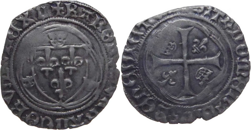 monnaies europe medievale france royales villefranche de rouergue 1496 1498 douzain blanc aux couronnelles au nom de charles viii