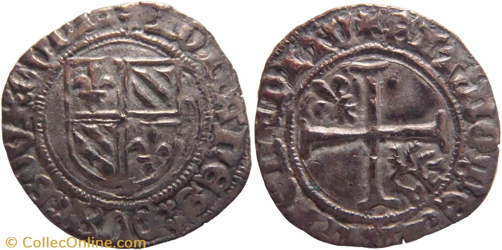 monnaies france feodales saint laurent les chalon 1419 08 petit blanc au profit de marguerite et au nom de jean sans peur