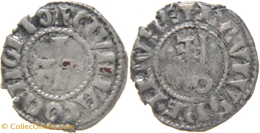 Abbaye de Cluny 1240-1250 denier de type 2b aux 0 longues monnaies europe medievale france feodales abbaye de cluny 1240 1250 denier de type 2b aux 0 longues