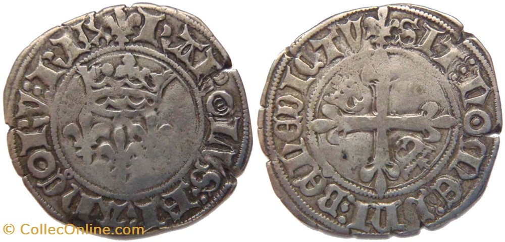 monnaies europe medievale france feodales macon 1419 8 debut gros dit florette 5e emission ducale jean sans peur au nom de charles vi