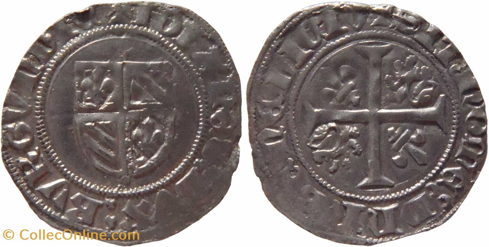 monnaies europe medievale france feodales auxonne 1418 grand blanc au nom de jean sans peur