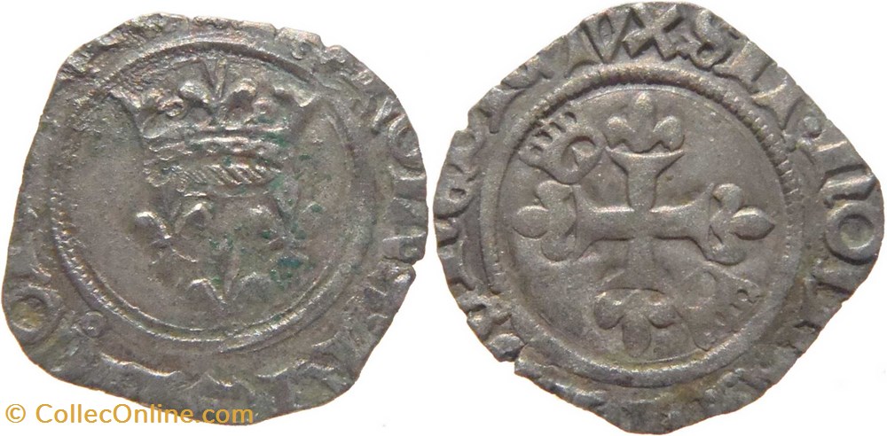 Mâcon 1421 gros dit "florette" 7è émission mâconnaise au nom de Charles VI monnaies europe medievale france royales macon 1421 gros dit florette 7e emission maconnaise au nom de charles vi
