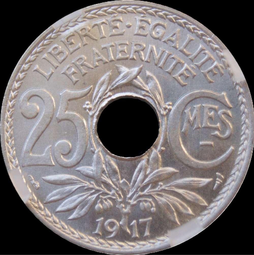 25c 1917 souligné en MS66 monnaies monde france 25c 1917 souligne en ms66