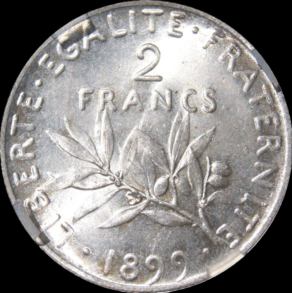 2f 1899 en MS64 monnaies monde france 2f 1899 en ms64