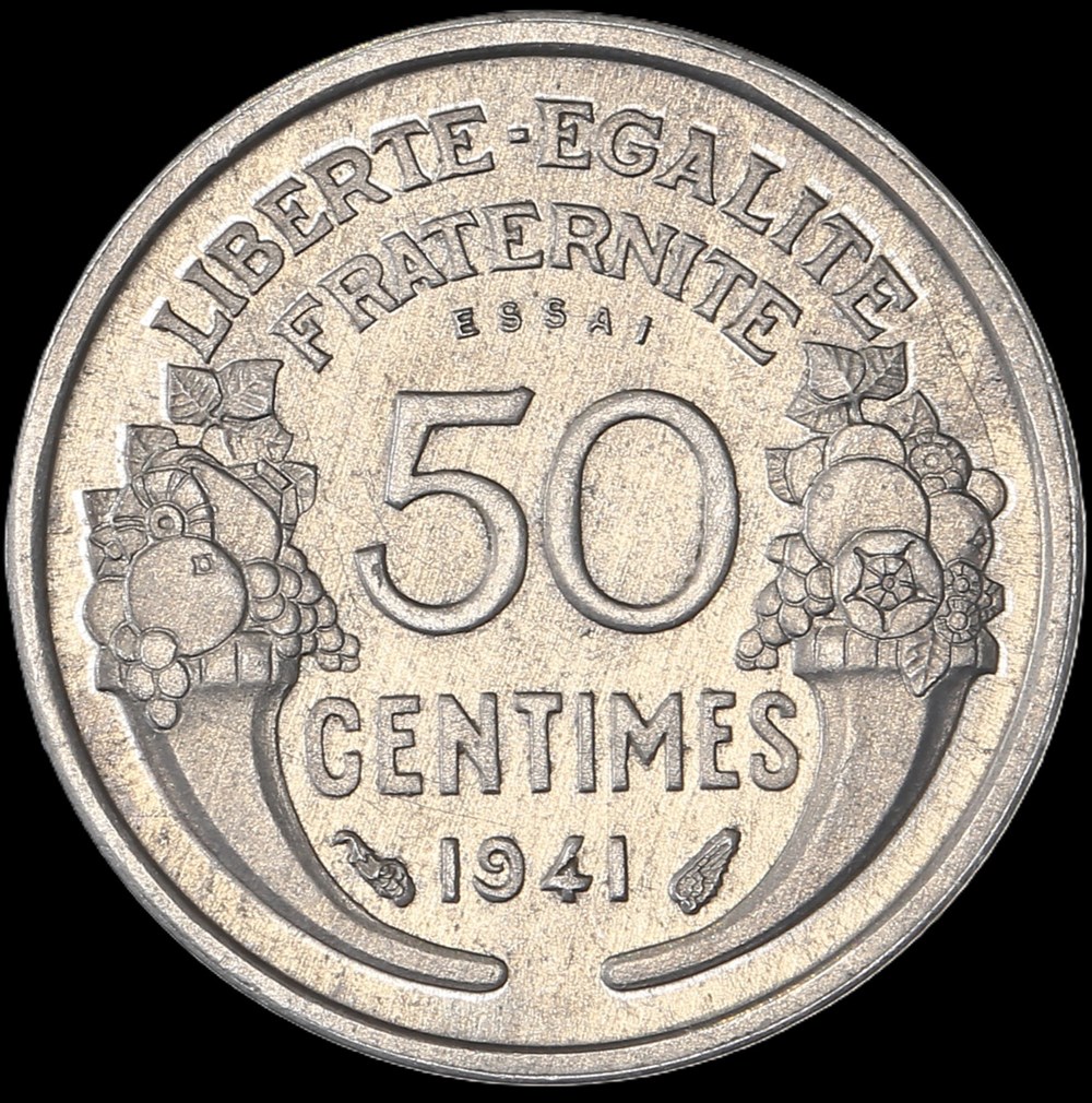 50c 1941 LEGERE en MS65 monnaies monde france 50c 1941 legere en ms65