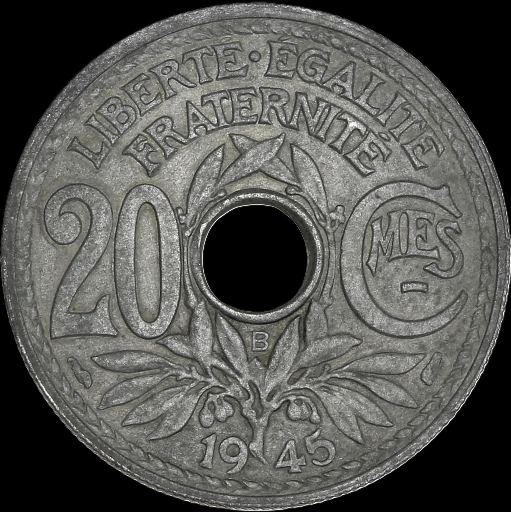 20c 1945B en AU58 monnaies monde france 20c 1945b en au58