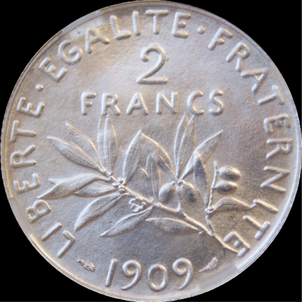 2f 1909 en MS64 monnaies monde france 2f 1909 en ms64