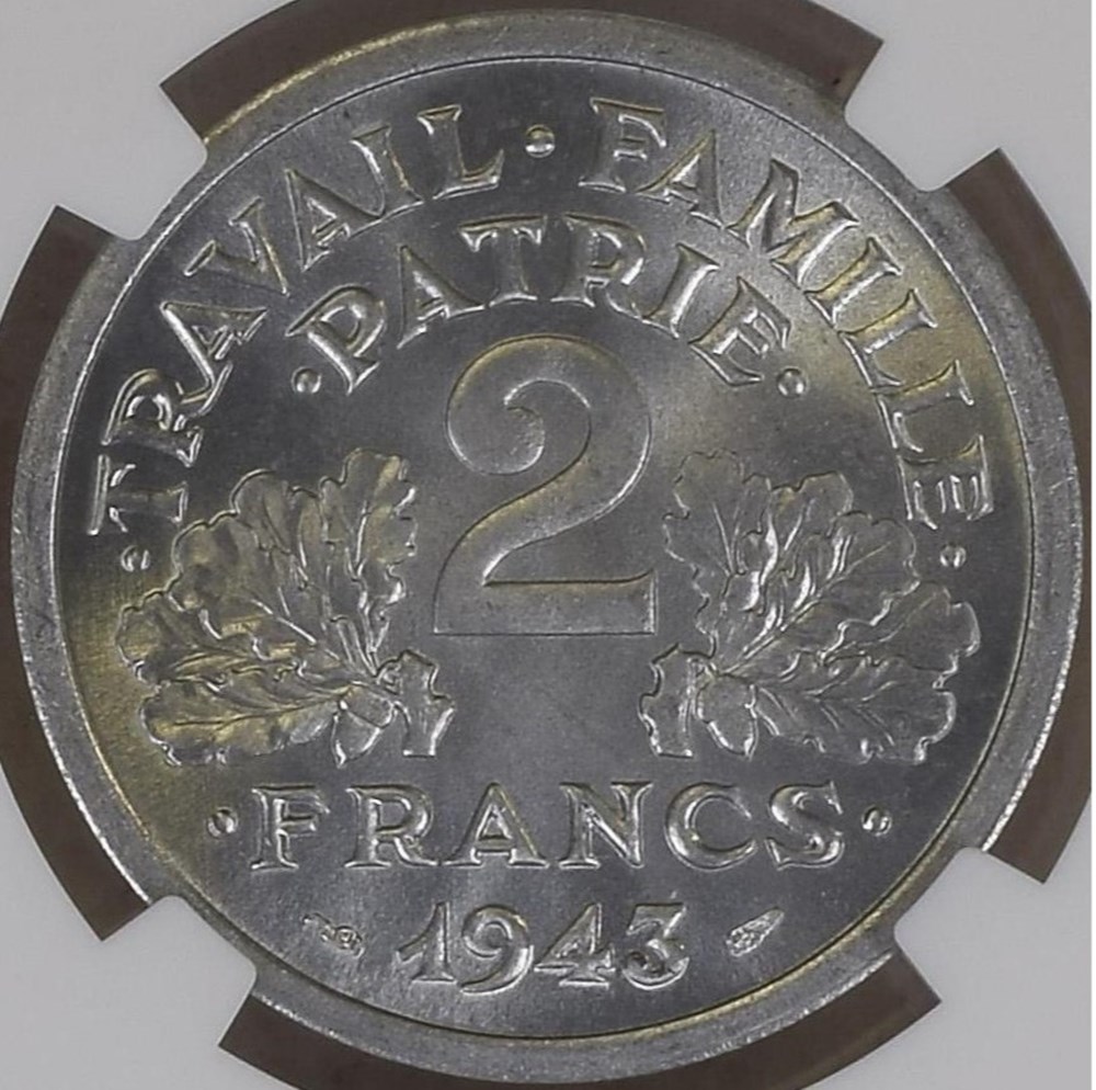 1943 en MS66 monnaies monde france 1943 en ms66
