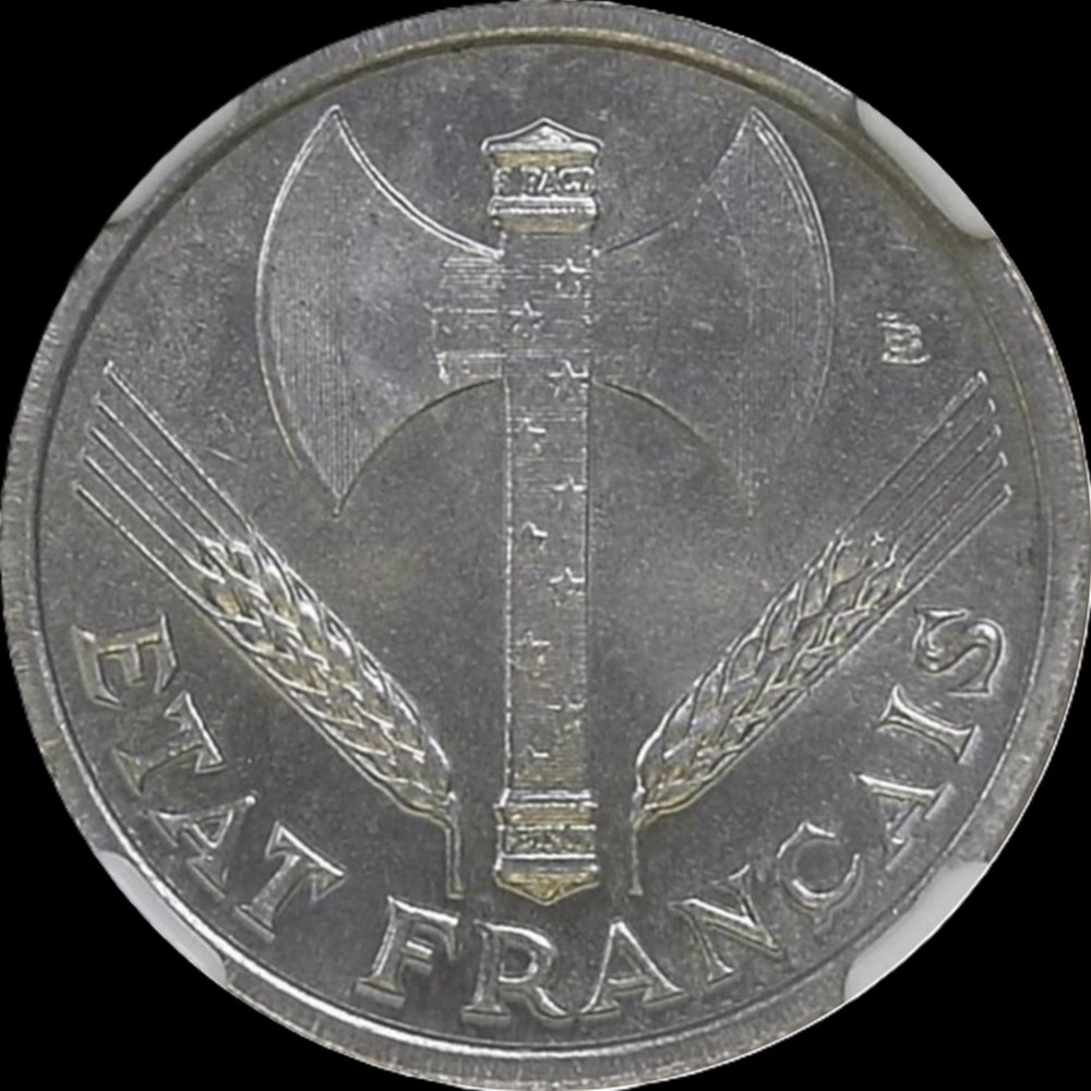 1f 1942 en MS65 monnaies monde france 1f 1942 en ms65