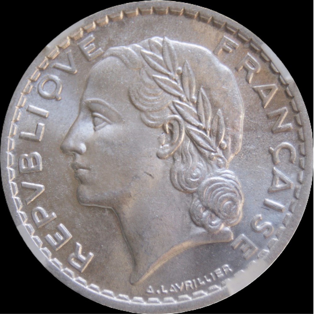 monnaies monde france 5f 1947 ouvert en ms64