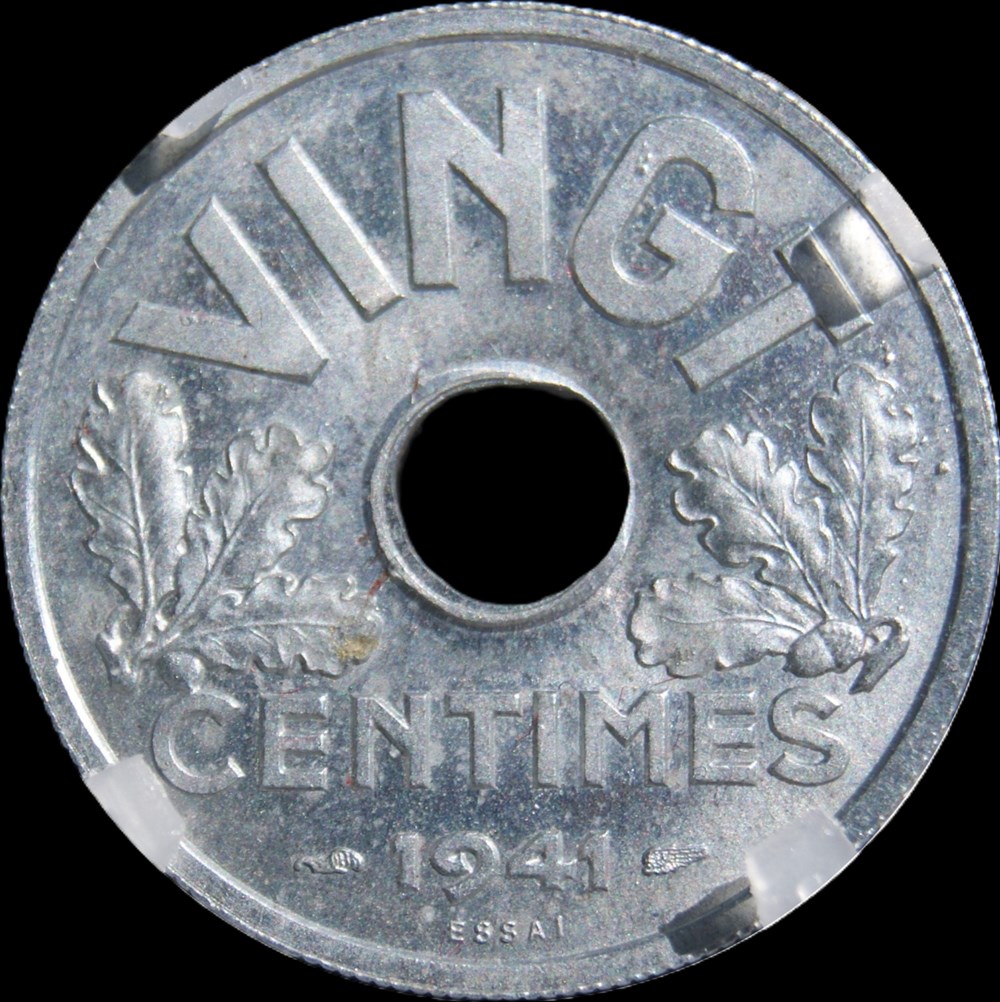 20c 1941 VINGT en MS65 monnaies monde france 20c 1941 vingt en ms65
