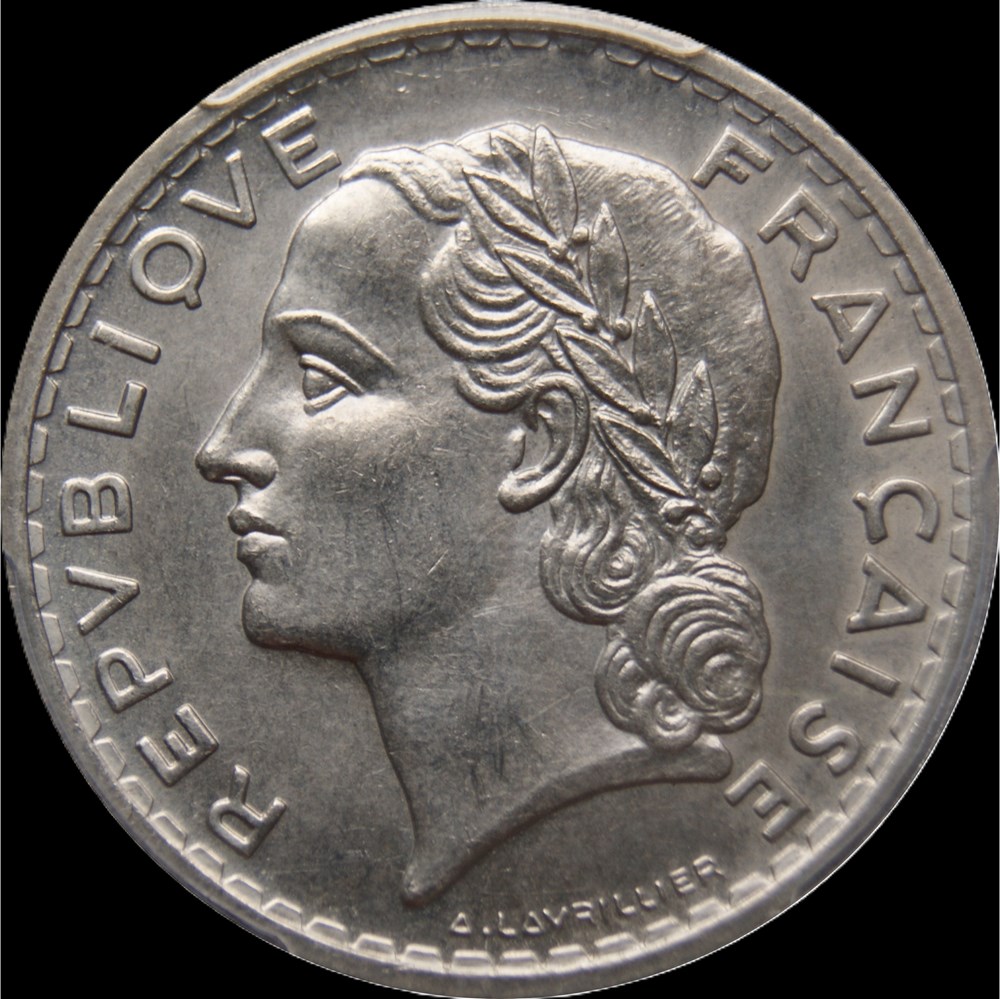 5f 1938 en MS64 monnaies monde france 5f 1938 en ms64
