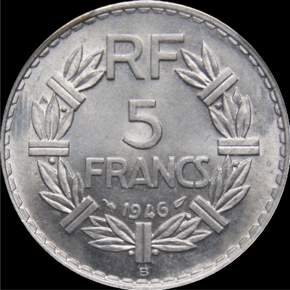monnaies monde france 5f 1946b en ms65