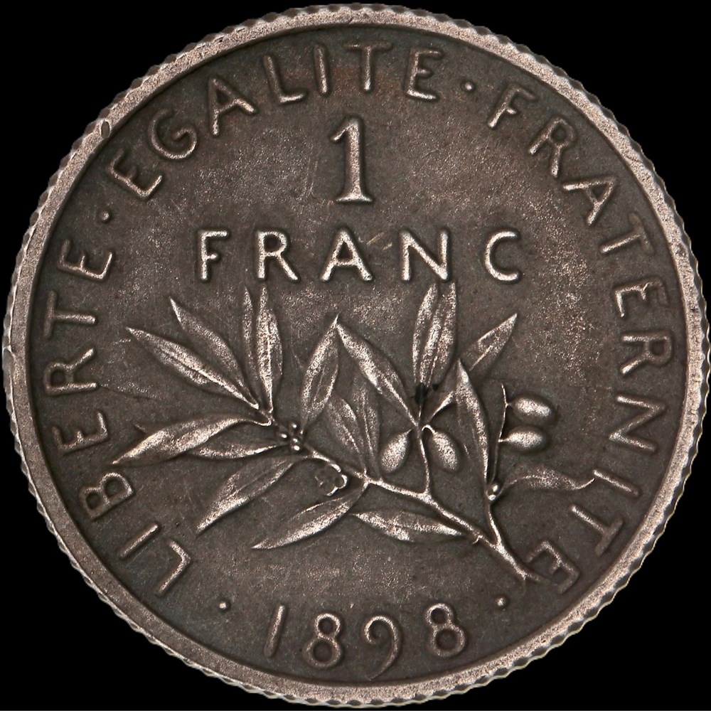 1f 1898 FLAN MAT en SP64 monnaies monde france 1f 1898 flan mat en sp64