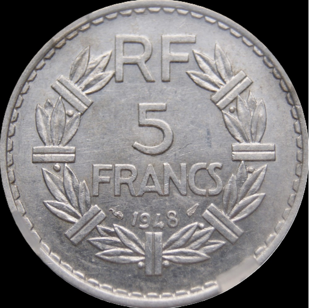 5f 1948 fermé en AU55 monnaies monde france 5f 1948 ferme en au55