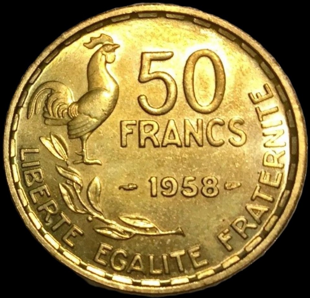 50f 1958 en MS63 monnaies monde france 50f 1958 en ms63