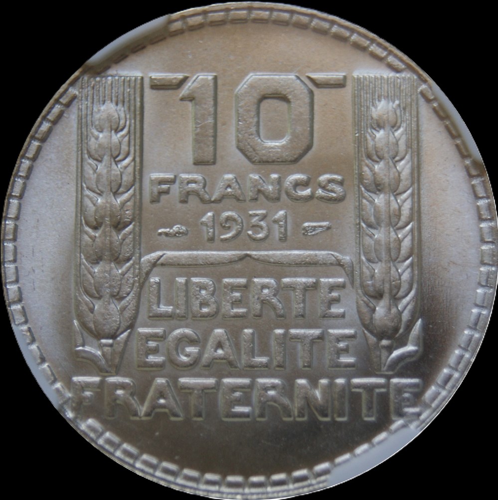 10f 1931 en MS67 monnaies monde france 10f 1931 en ms67