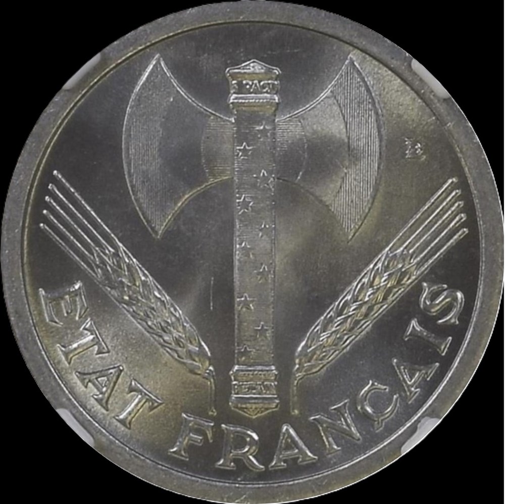 2f 1943 en MS66 monnaies monde france 2f 1943 en ms66