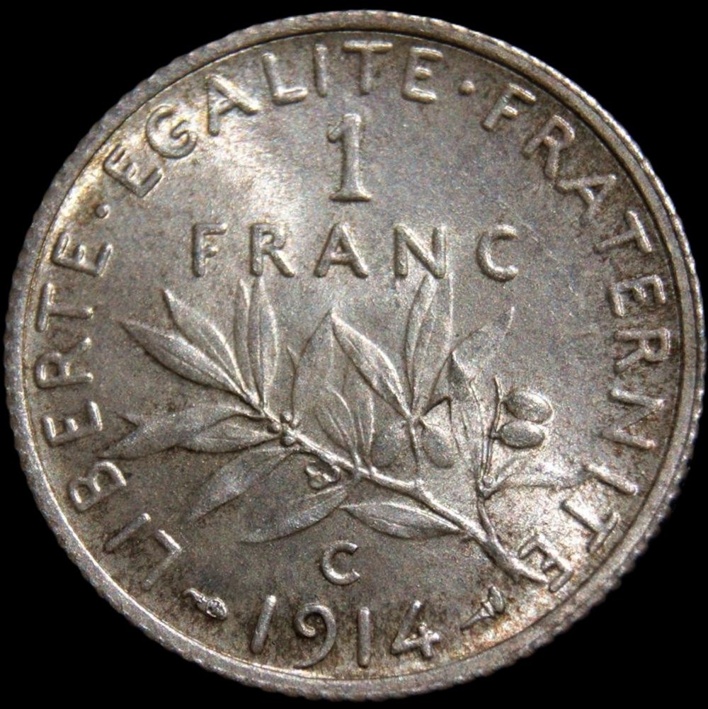 1f 1914C en MS63 monnaies monde france 1f 1914c en ms63