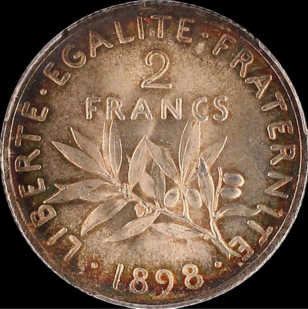 2f 1898 en MS65 monnaies monde france 2f 1898 en ms65