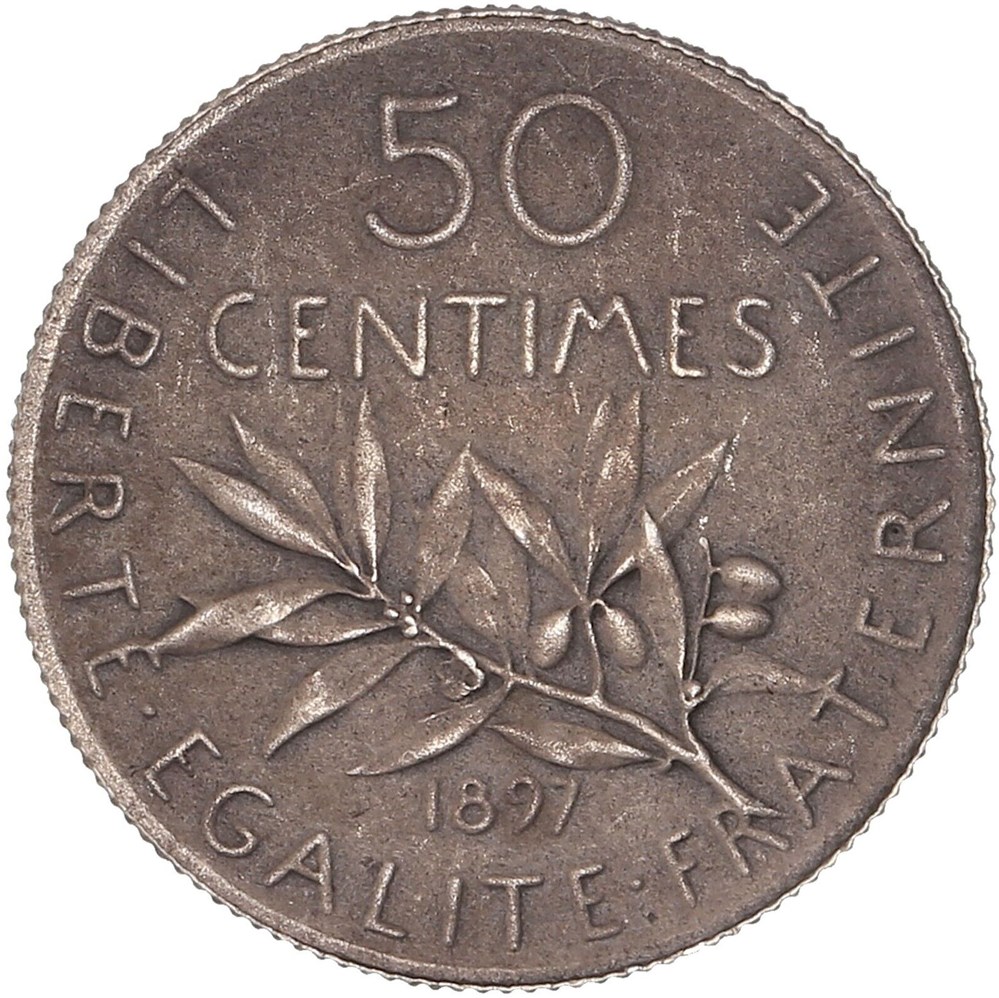 1897 Flan mat en MS65 monnaies monde france 1897 flan mat en ms65