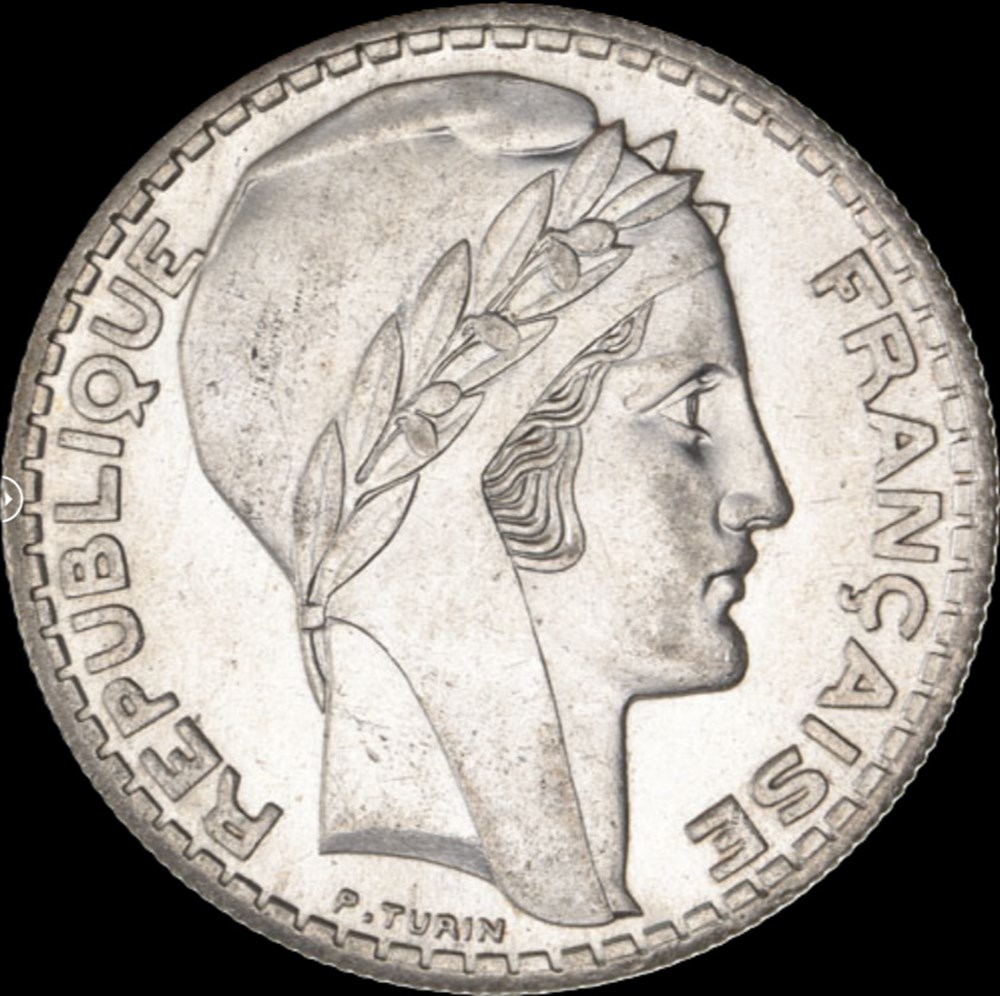20f 1934 en MS63 monnaies monde france 20f 1934 en ms63