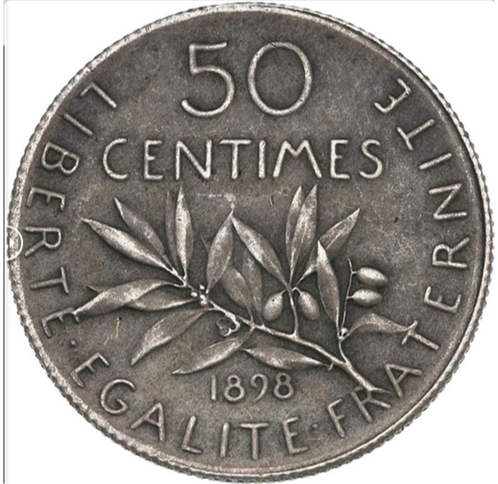 1898 Flan mat en MS62 monnaies monde france 1898 flan mat en ms62