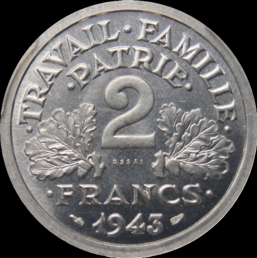 2f 1943 en MS66 monnaies monde france 2f 1943 en ms66