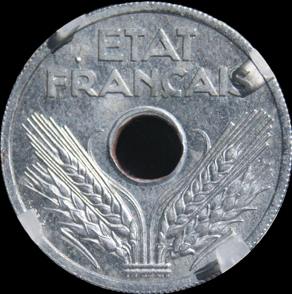 20c 1941 VINGT en MS65 monnaies monde france 20c 1941 vingt en ms65