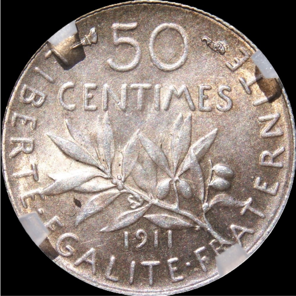 50c 1911 en MS63 monnaies monde france 50c 1911 en ms63