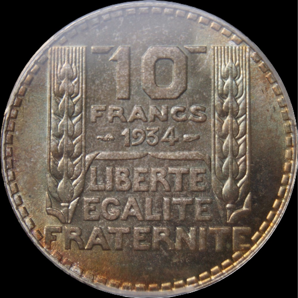 10f 1934 en MS65 monnaies monde france 10f 1934 en ms65