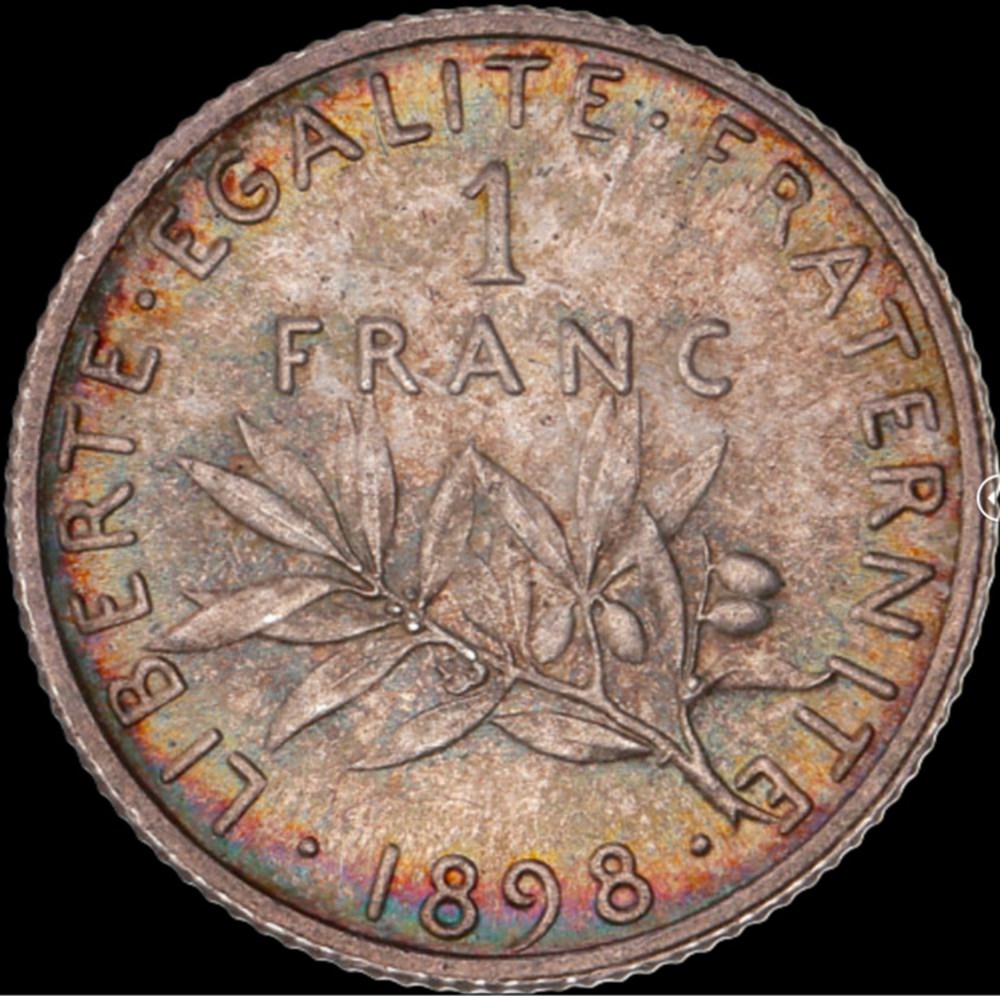 1f 1898 en MS65 monnaies monde france 1f 1898 en ms65