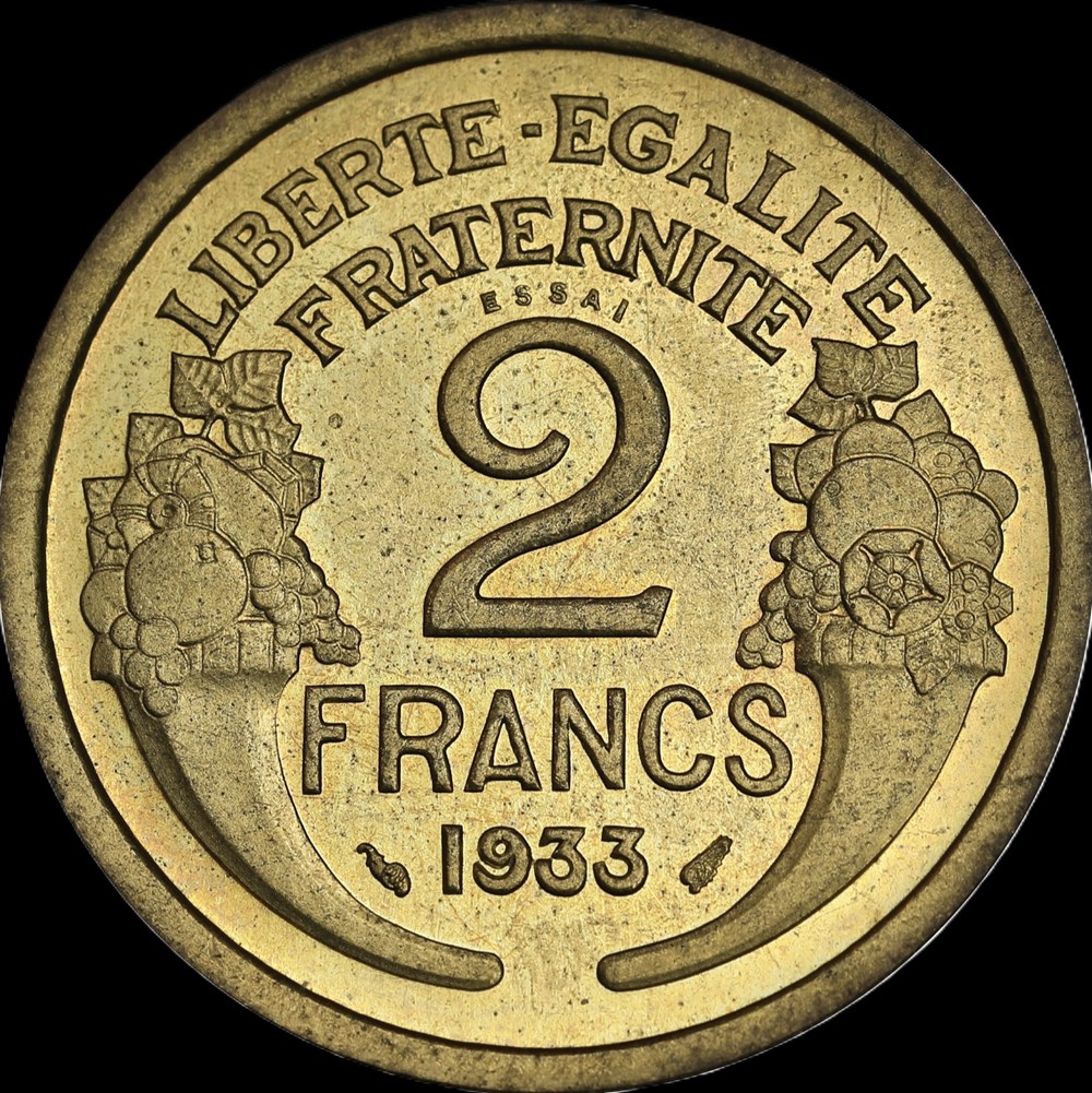 2f 1933 en MS66 monnaies monde france 2f 1933 en ms66