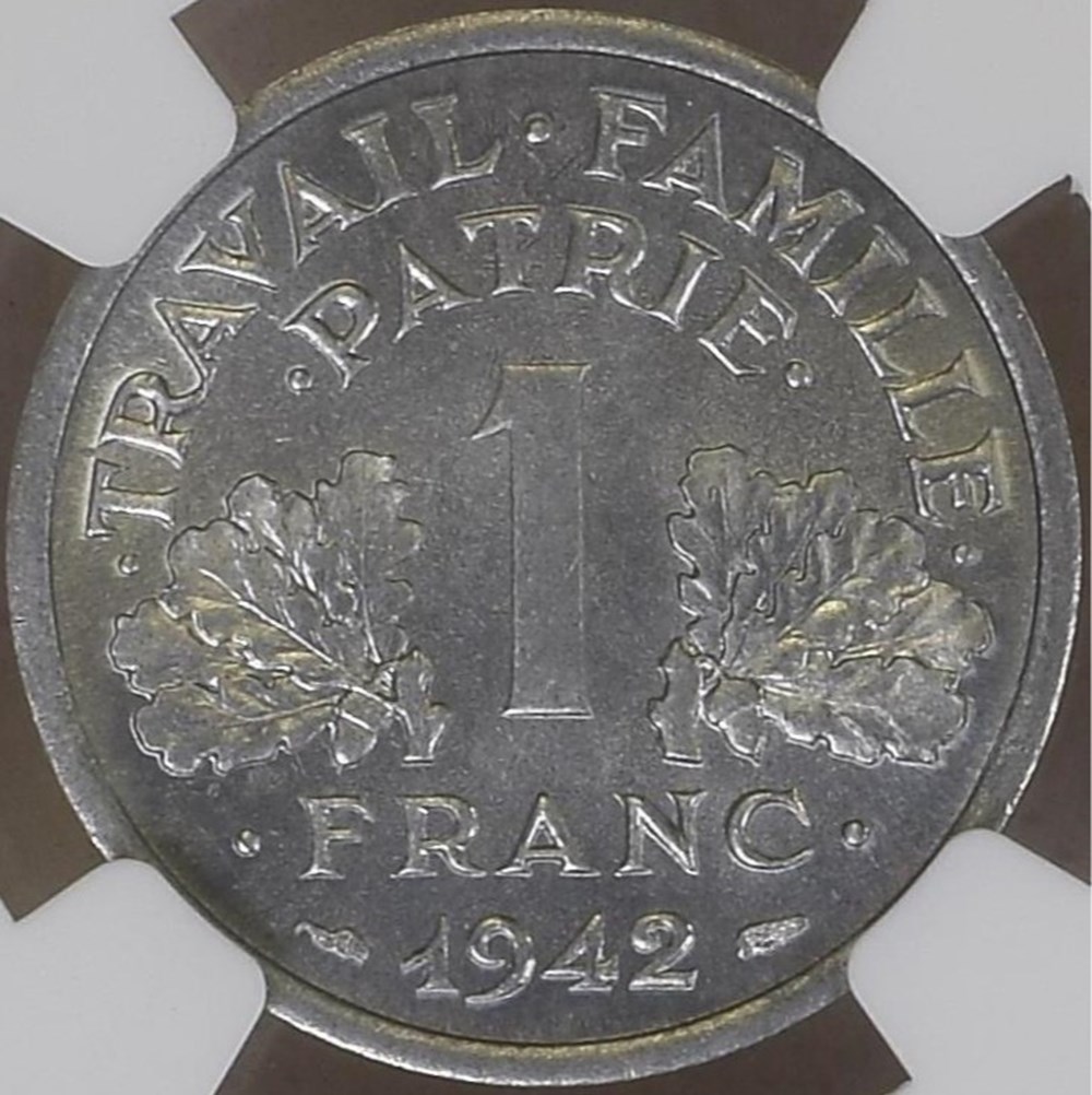1942 en MS65 monnaies monde france 1942 en ms65