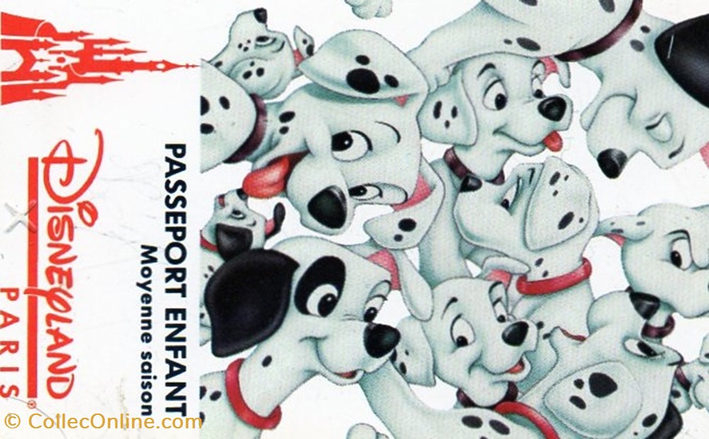 1994 LES 101 DALMATIENS DISNEYLAND PARIS VALIDE 1 JOUR vieux papiers tickets entree 1994 les 101 dalmatiens disneyland paris valide 1 jour