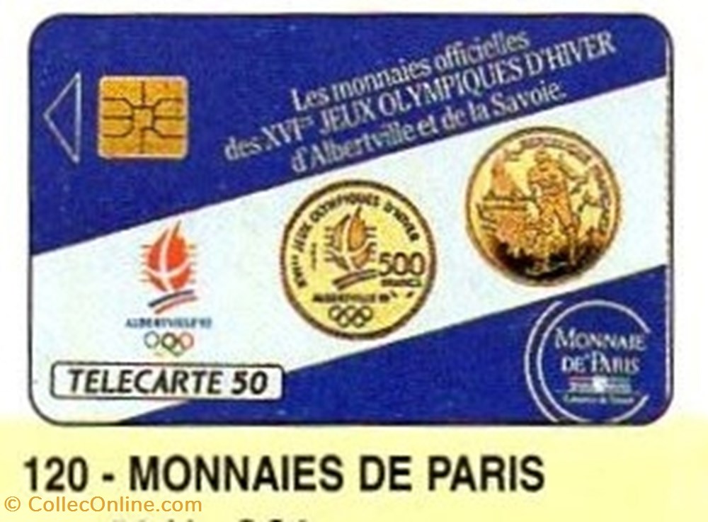 divers telecartes 1991 03 monnaie de paris 120u 03 91 so3
