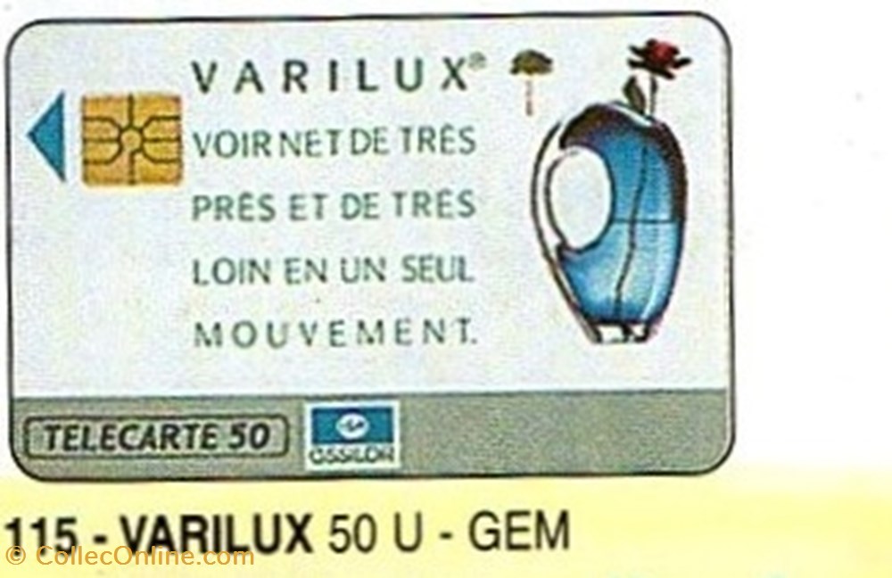1991 01 VARILUX 50U 02/91 GEM RECTO ULTRA BRILLANT (LAQUE) TIRAGE PRIVE divers telecartes 1991 01 varilux 50u 02 91 gem recto ultra brillant laque tirage prive