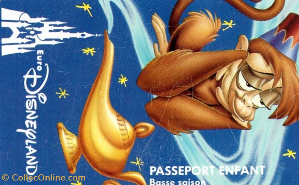 vieux papiers tickets entree 1995 abu eurodisneyland valide 1 jour