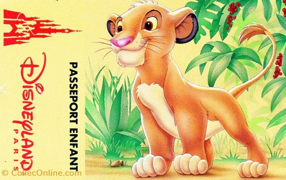 vieux papiers tickets entree 1996 simba disneyland paris forfait hotel forfait valide du xxxxxx au xxxxxx