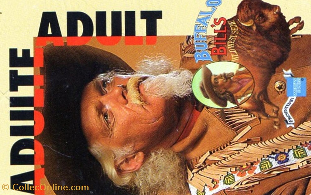 vieux papiers tickets entree 1996 passeport la legende de buffalo bill adulte disneyland paris au verso valide le xxxxxx