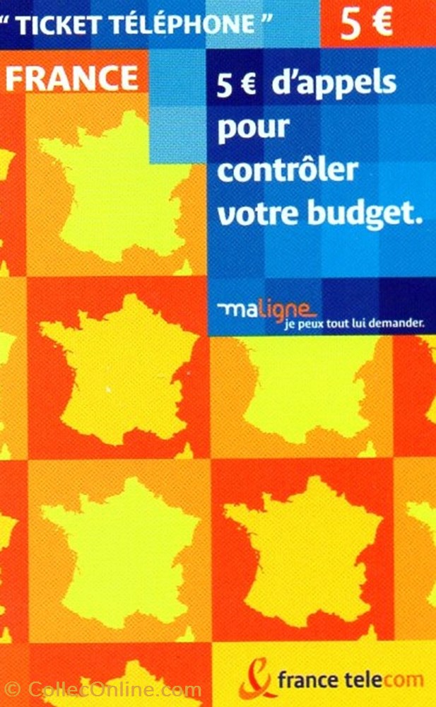 TICKET FRANCE TELECOM 5€ FRANCE divers telecartes cartes telephoniques ticket france telecom 5 france