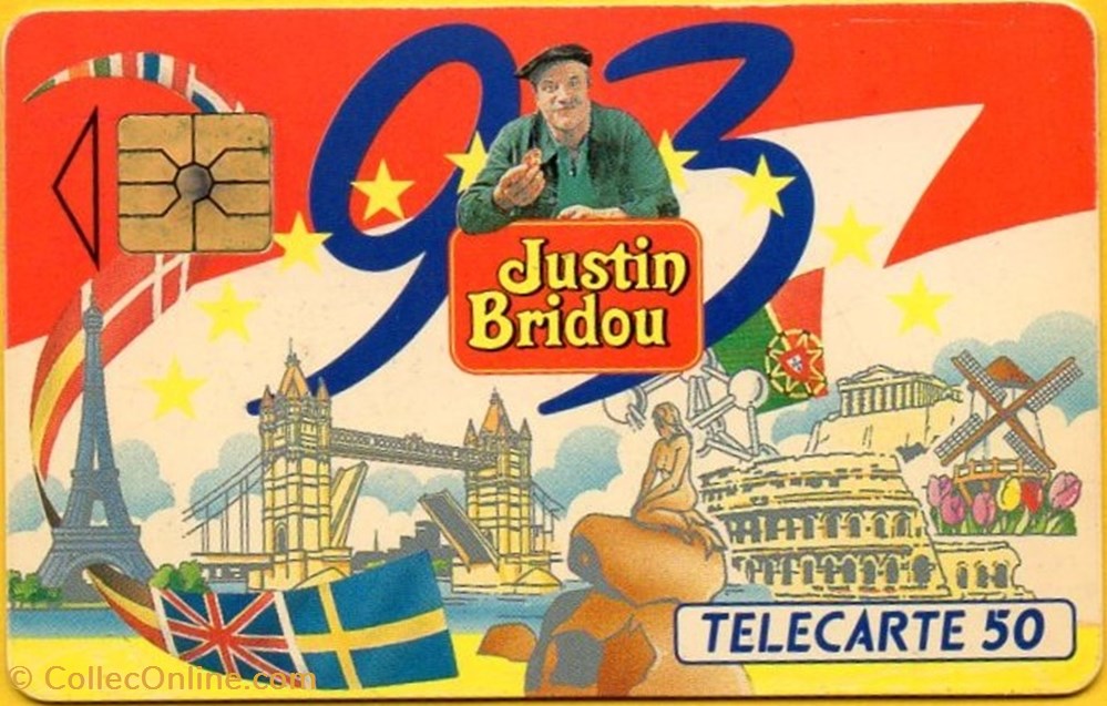 1993 JUSTIN BRIDOU 01/93 GEM diver telecarte 1993 justin bridou 01 93 gem