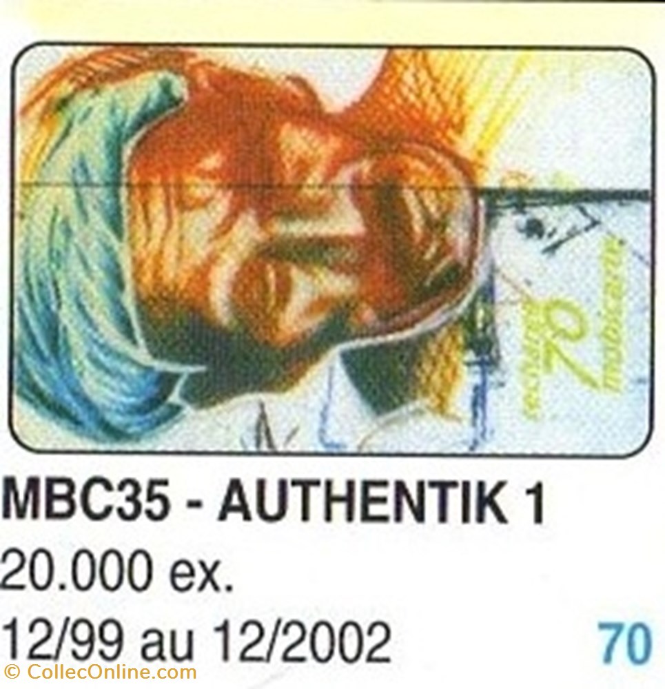 1999 MOBICARTE AUTENTIK 1 divers telecartes 1999 mobicarte autentik 1