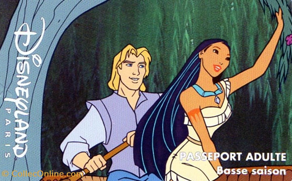 1997 POCAHONTAS DISNEYLAND PARIS VALIDE 1 JOUR vieux papiers tickets entree 1997 pocahontas disneyland paris valide 1 jour