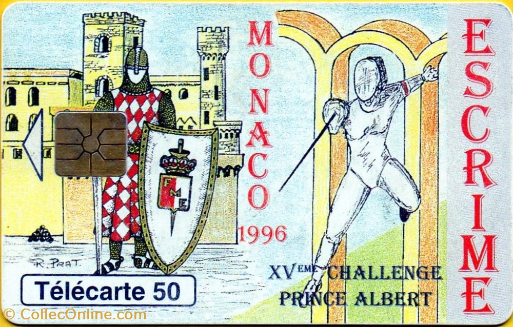 divers telecartes 1996 escrime 50u 05 96 gem
