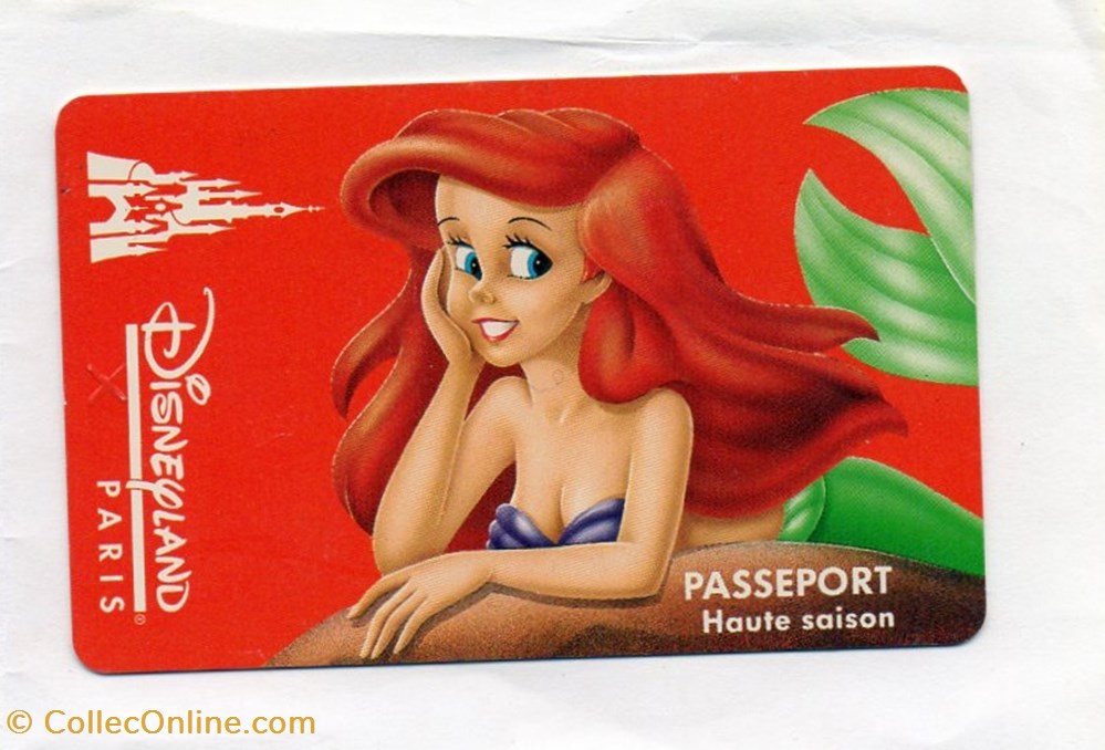 vieux papiers tickets entree 1995 la petite sirene disneyland paris valide 1 jour pour 1 invite