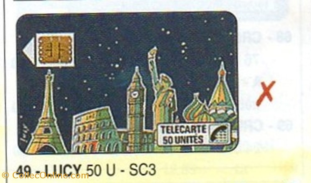 1989 08 LUCY UN T A MONTTESSUY divers telecartes 1989 08 lucy un t a monttessuy