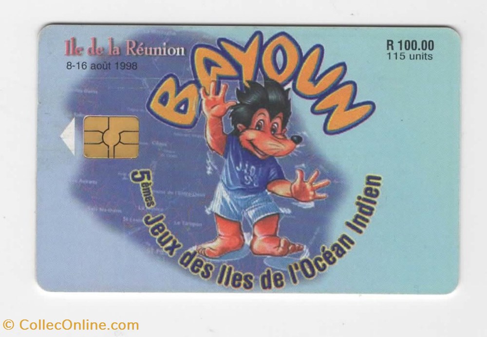 1998 5èmes JEUX DES ILES DE L OCEAN INDIEN divers telecartes cartes telephoniques 1998 5emes jeux des iles de l ocean indien