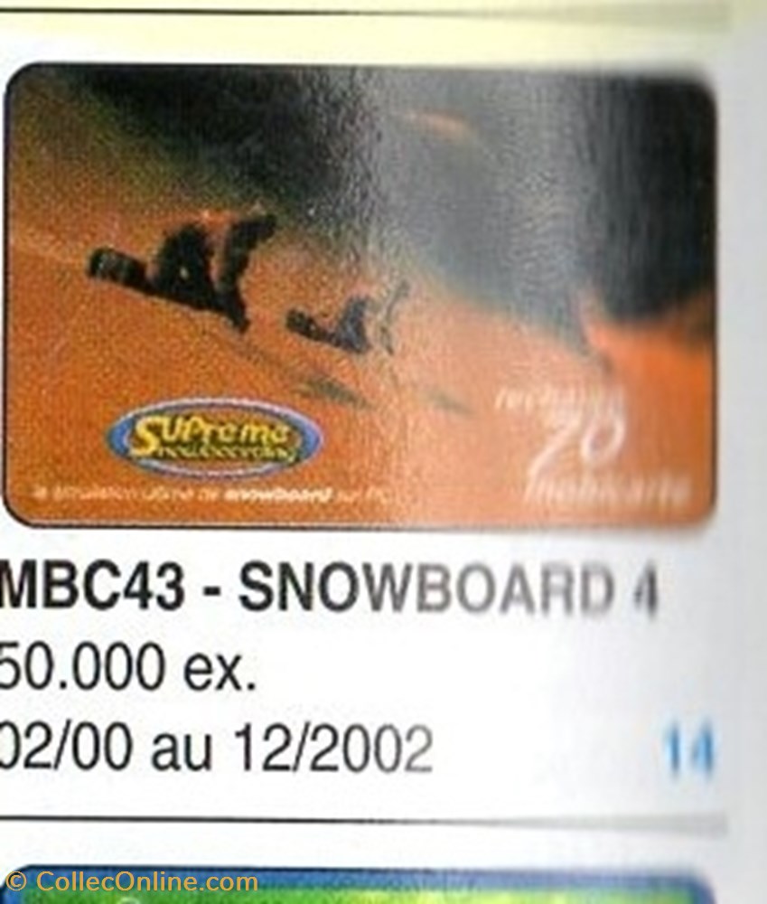 divers telecartes 2000 snowboard 4